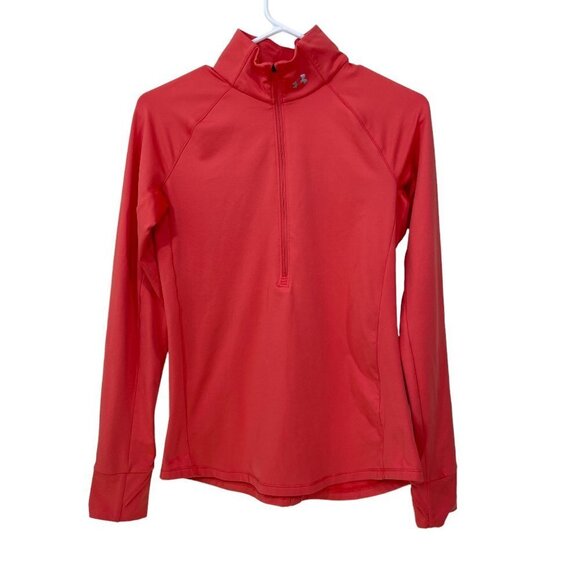 UNDER ARMOUR Women's Size SM‎ Cold Gear  1/2 ZIP Sleeve Running Top Bright Pink - Picture 1 of 6